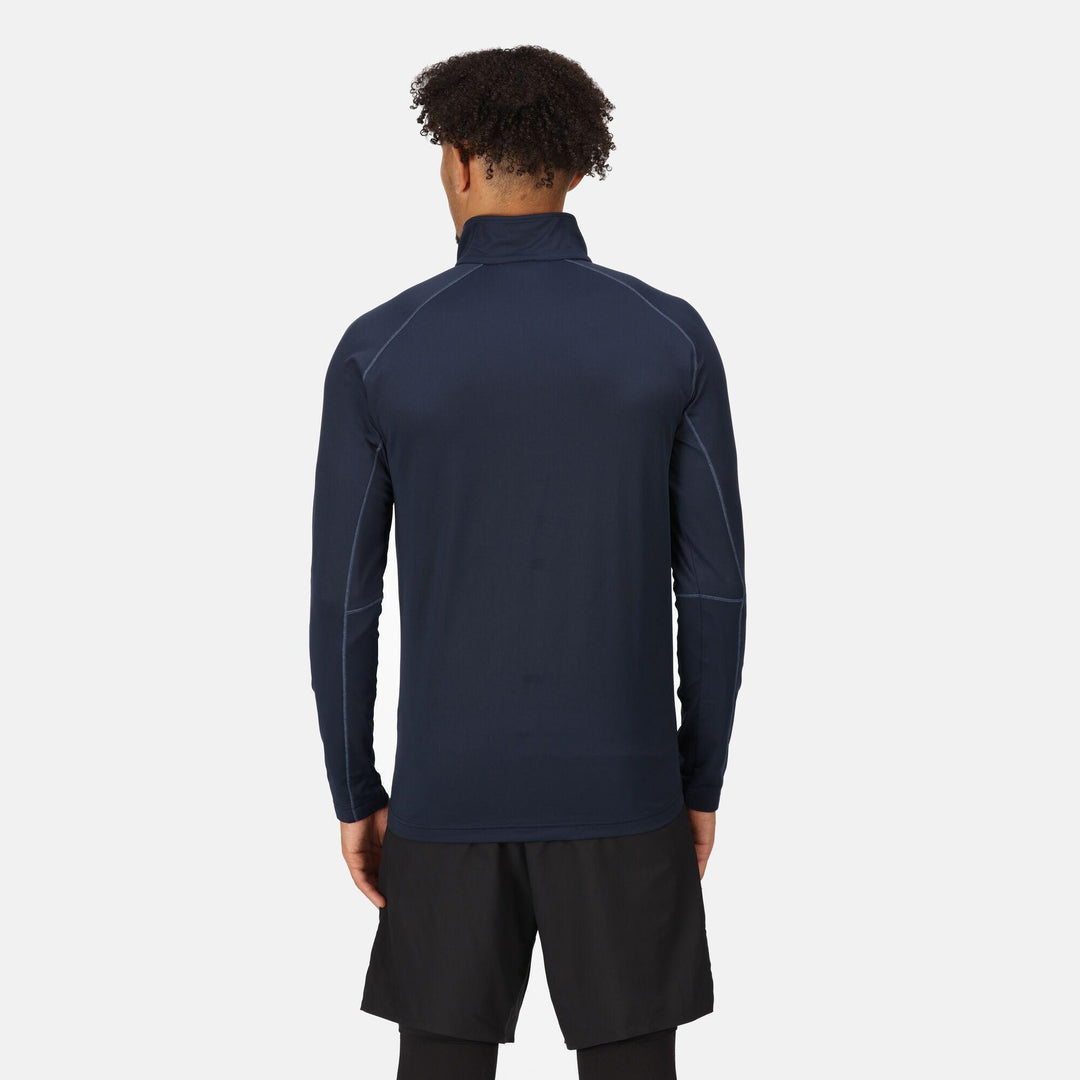 Regatta Professional Core Stretch Quarter Zip Mid Layer Sweatshirt Navy Model 2#colour_navy