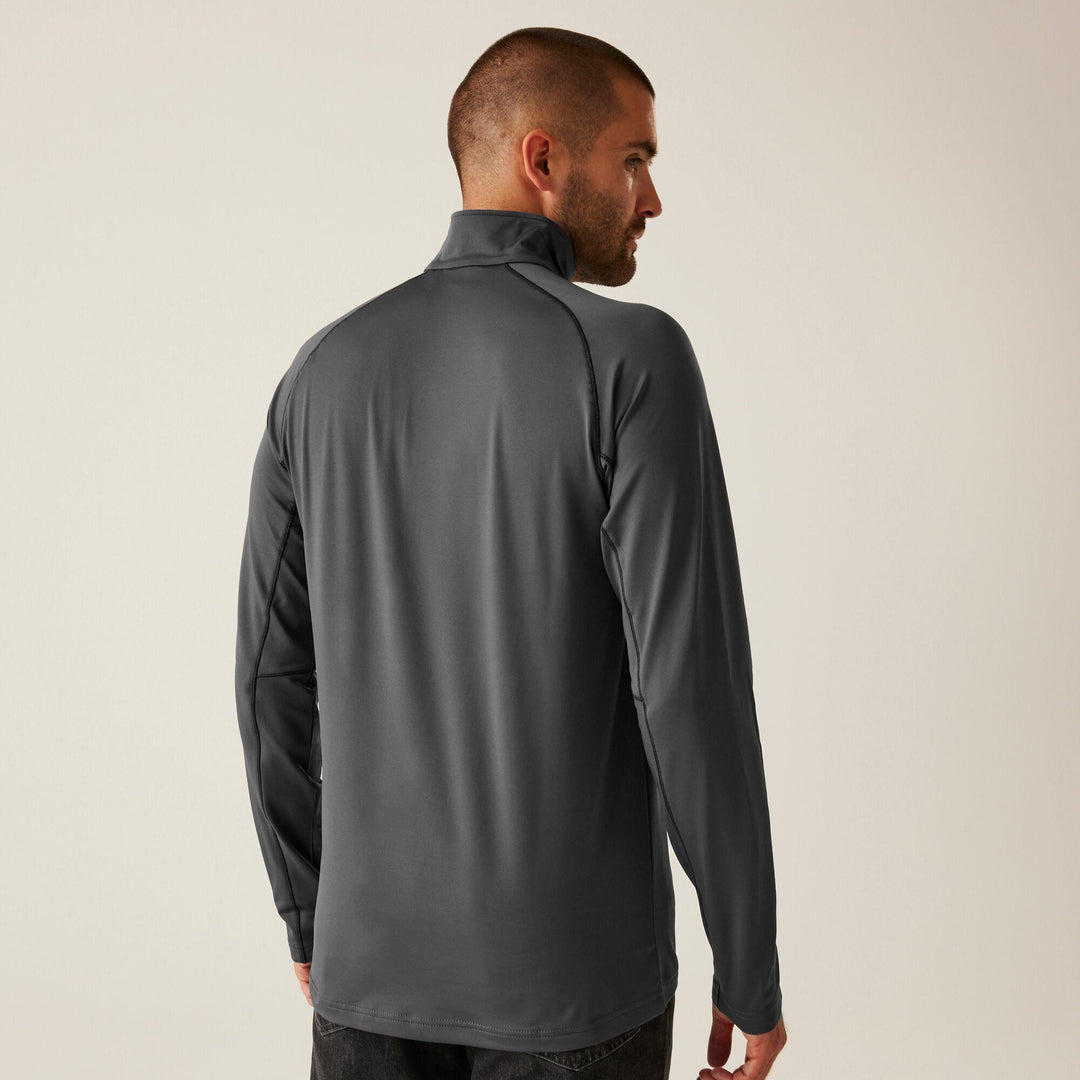 Regatta Professional Core Stretch Quarter Zip Mid Layer Sweatshirt Seal Grey Model 2#colour_seal-grey