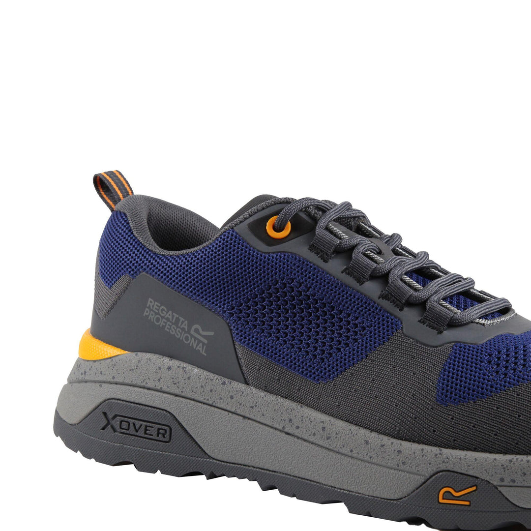 Regatta Professional Crossfort S1 X-Over Metal-Free Safety Trainers Twilight Blue/Gun Metal 6#colour_twilight-blue-gun-metal