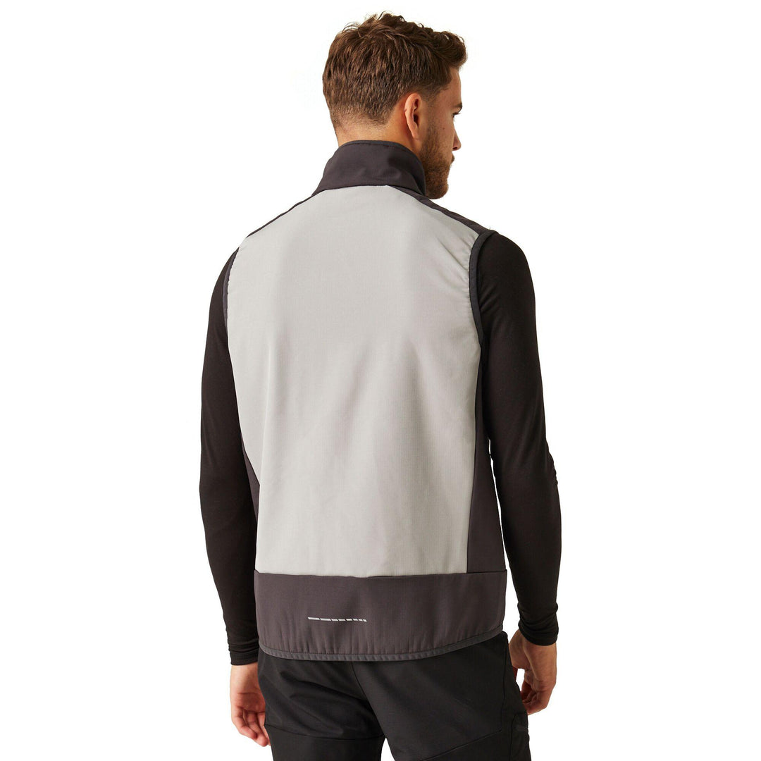 Regatta Professional E-Volve Unisex Softshell Hybrid Bodywarmer Mineral Grey/Ash Model 2#colour_mineral-grey-ash