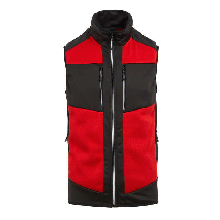 Regatta Professional E-Volve Unisex Stretch Hybrid Midlayer Bodywarmer Classic Red/Black 1#colour_classic-red-black