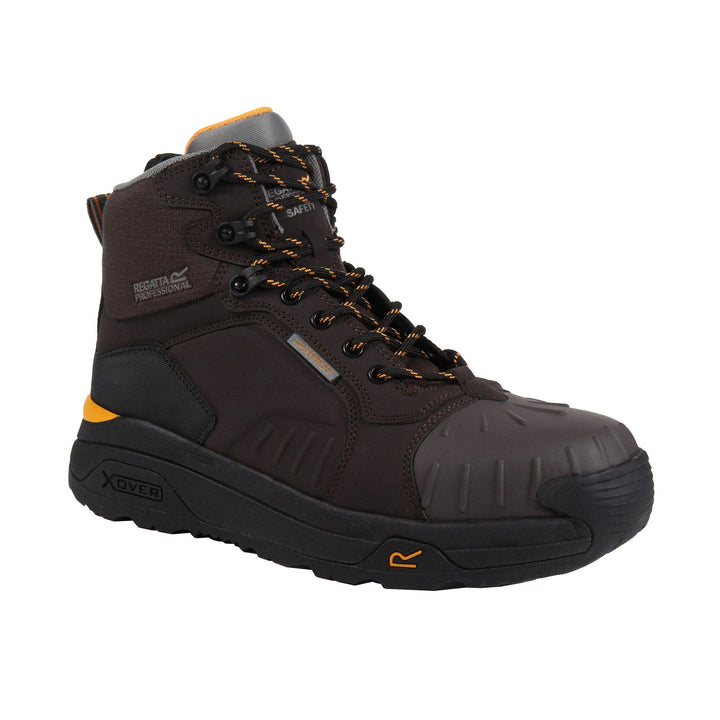 Regatta Professional Exofort S7L Waterproof Metal-Free Toe Cap Safety Hiker Boots Chestnut/Black 1#colour_chestnut-black