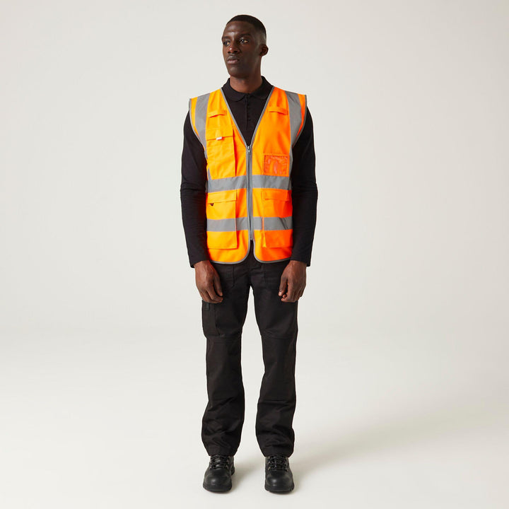 Regatta Professional Hi-Vis Executive Vest Orange Model 3#colour_orange