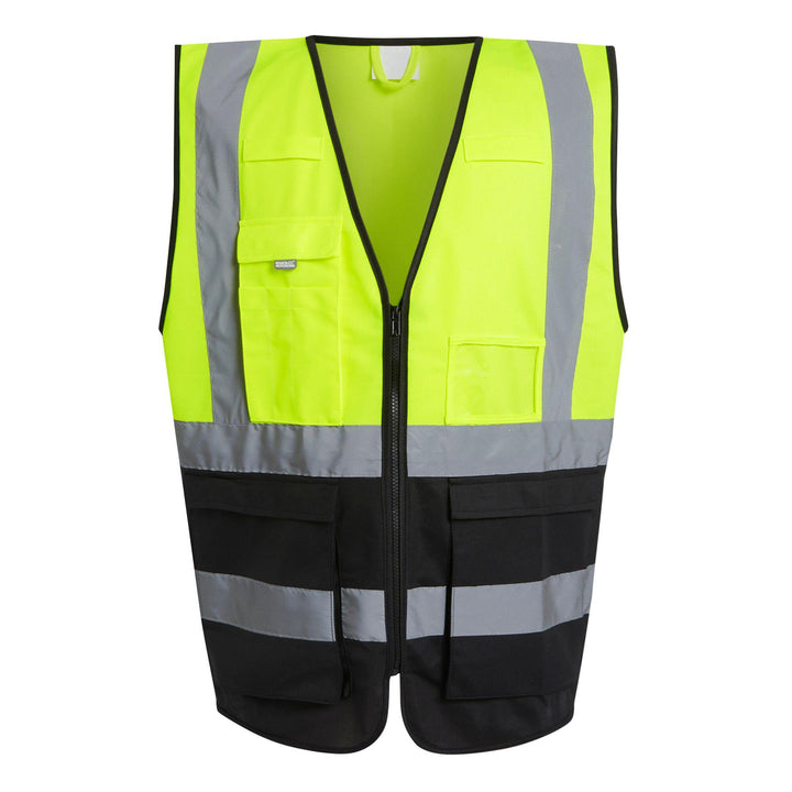 Regatta Professional Hi-Vis Executive Vest Yellow/Black 1#colour_yellow-black