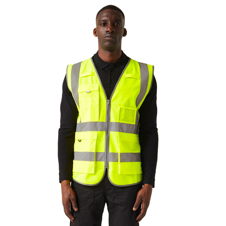 Regatta Professional Hi-Vis Executive Vest Yellow Model 1#colour_yellow