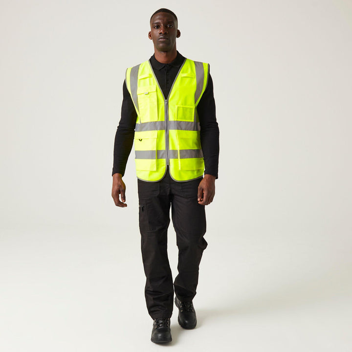 Regatta Professional Hi-Vis Executive Vest Yellow Model 3#colour_yellow