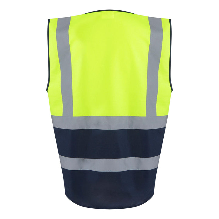 Regatta Professional Hi-Vis Executive Vest Yellow/Navy 2#colour_yellow-navy