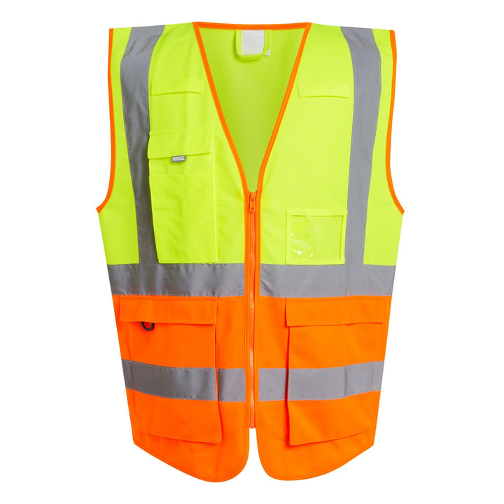 Regatta Professional Hi-Vis Executive Vest Yellow/Orange 1#colour_yellow-orange