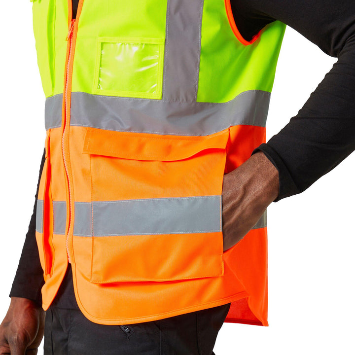 Regatta Professional Hi-Vis Executive Vest Yellow/Orange Model 4#colour_yellow-orange