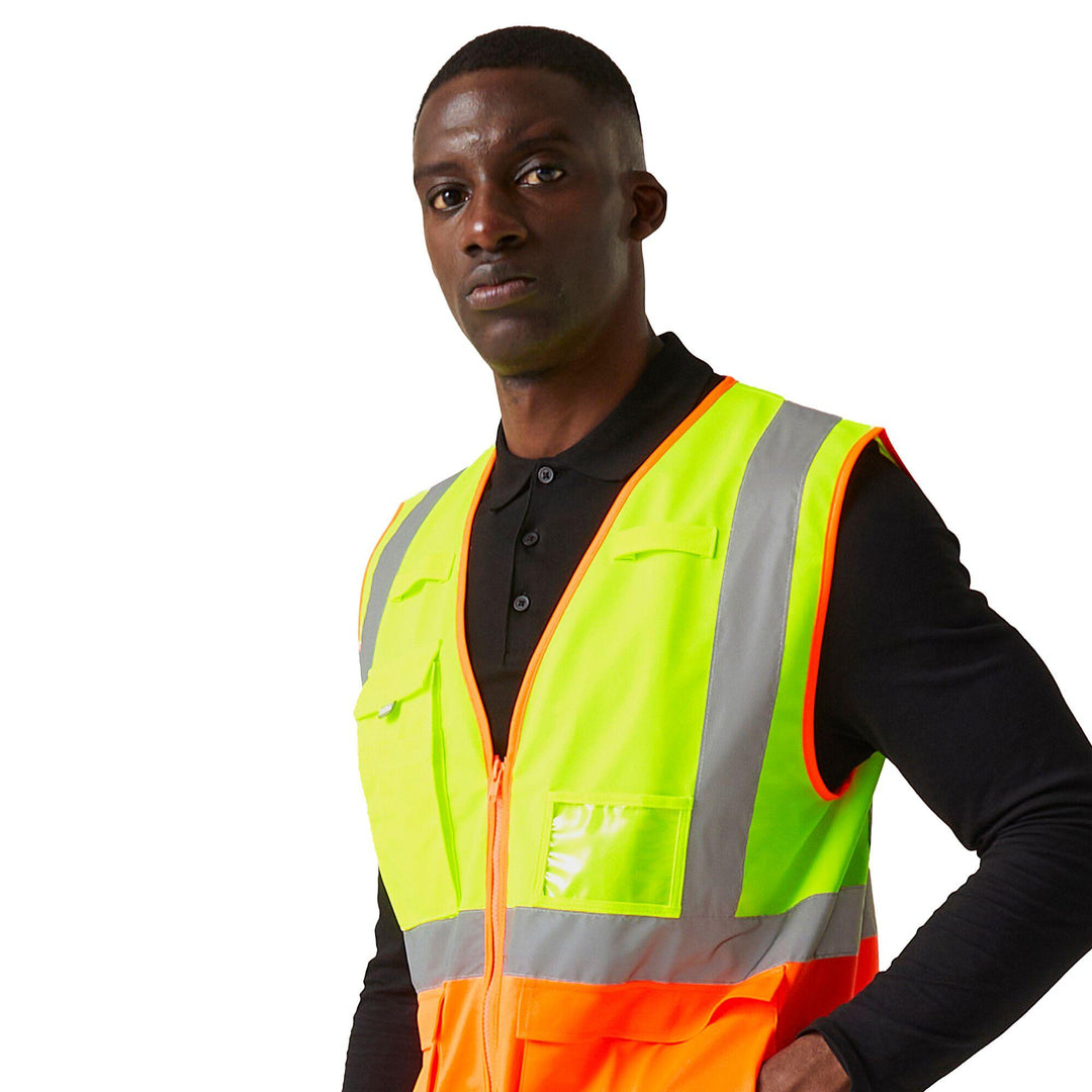 Regatta Professional Hi-Vis Executive Vest Yellow/Orange Model 6#colour_yellow-orange