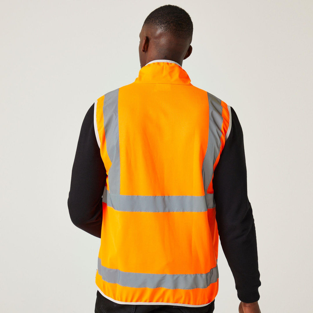 Regatta Professional Hi-Vis Full Zip Gilet Orange Model 2#colour_orange