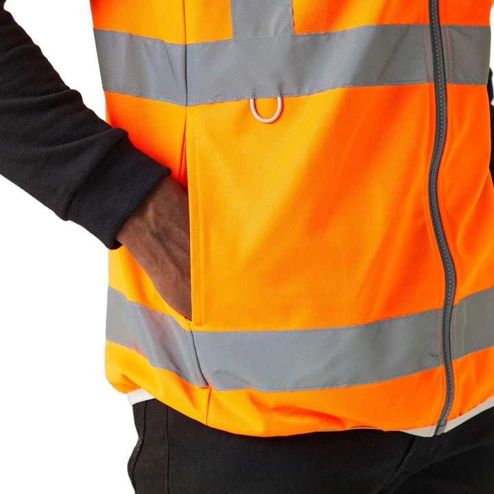 Regatta Professional Hi-Vis Full Zip Gilet Orange Model 5#colour_orange