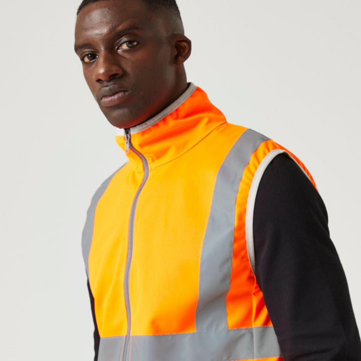 Regatta Professional Hi-Vis Full Zip Gilet Orange Model 6#colour_orange