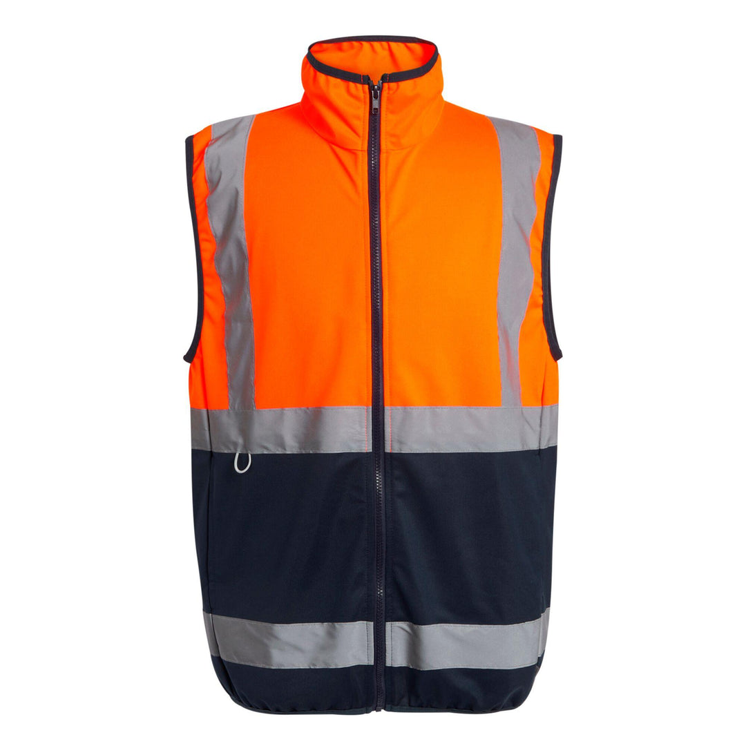 Regatta Professional Hi-Vis Full Zip Gilet Orange/Navy 1#colour_orange-navy