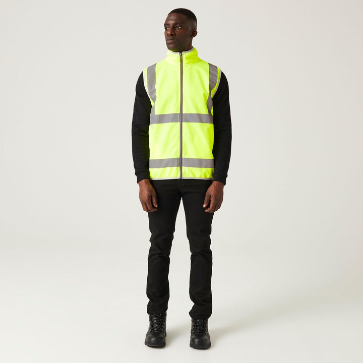 Regatta Professional Hi-Vis Full Zip Gilet Yellow Model 3#colour_yellow