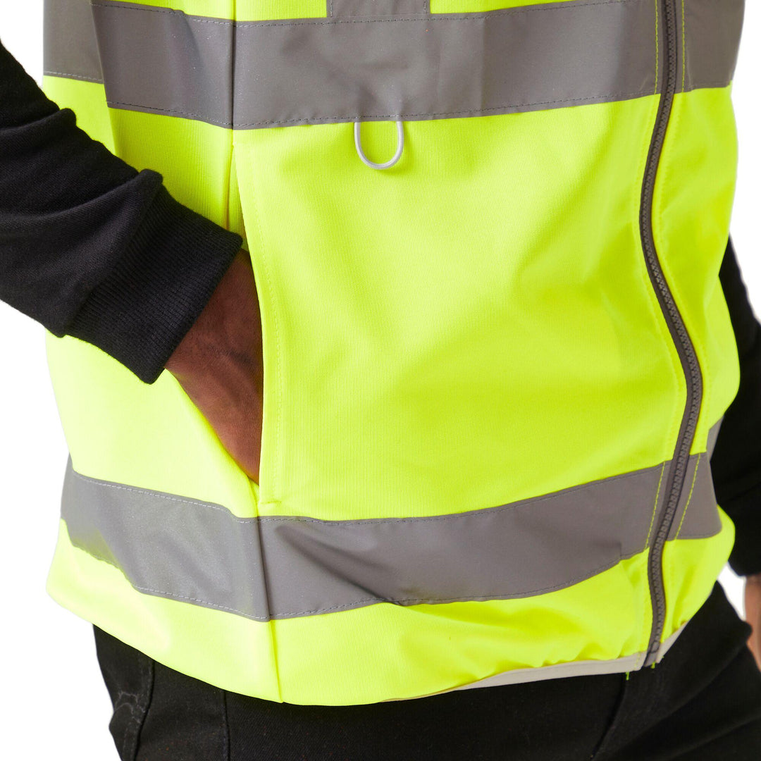 Regatta Professional Hi-Vis Full Zip Gilet Yellow Model 4#colour_yellow