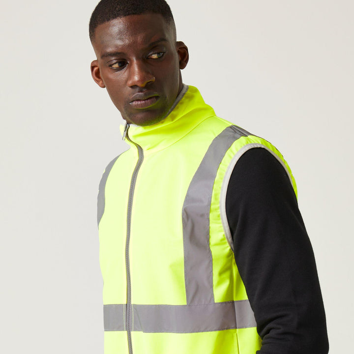 Regatta Professional Hi-Vis Full Zip Gilet Yellow Model 6#colour_yellow