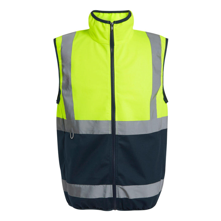 Regatta Professional Hi-Vis Full Zip Gilet Yellow/Navy 1#colour_yellow-navy