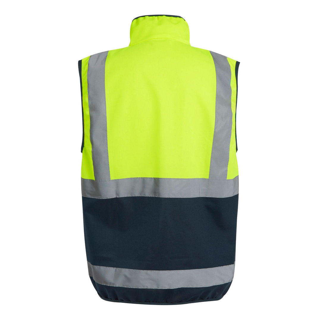 Regatta Professional Hi-Vis Full Zip Gilet Yellow/Navy 2#colour_yellow-navy