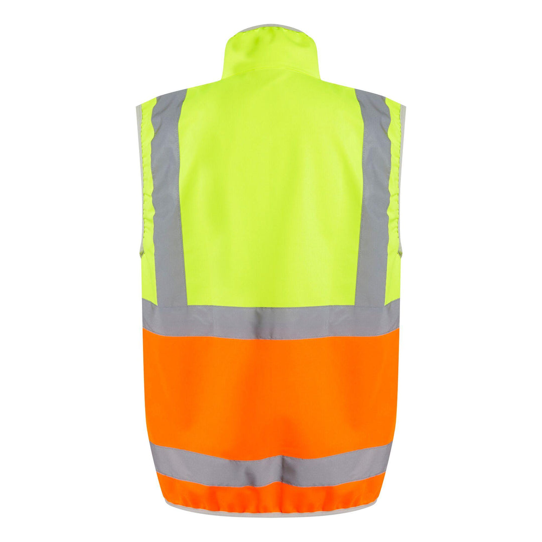 Regatta Professional Hi-Vis Full Zip Gilet Yellow/Orange 2#colour_yellow-orange