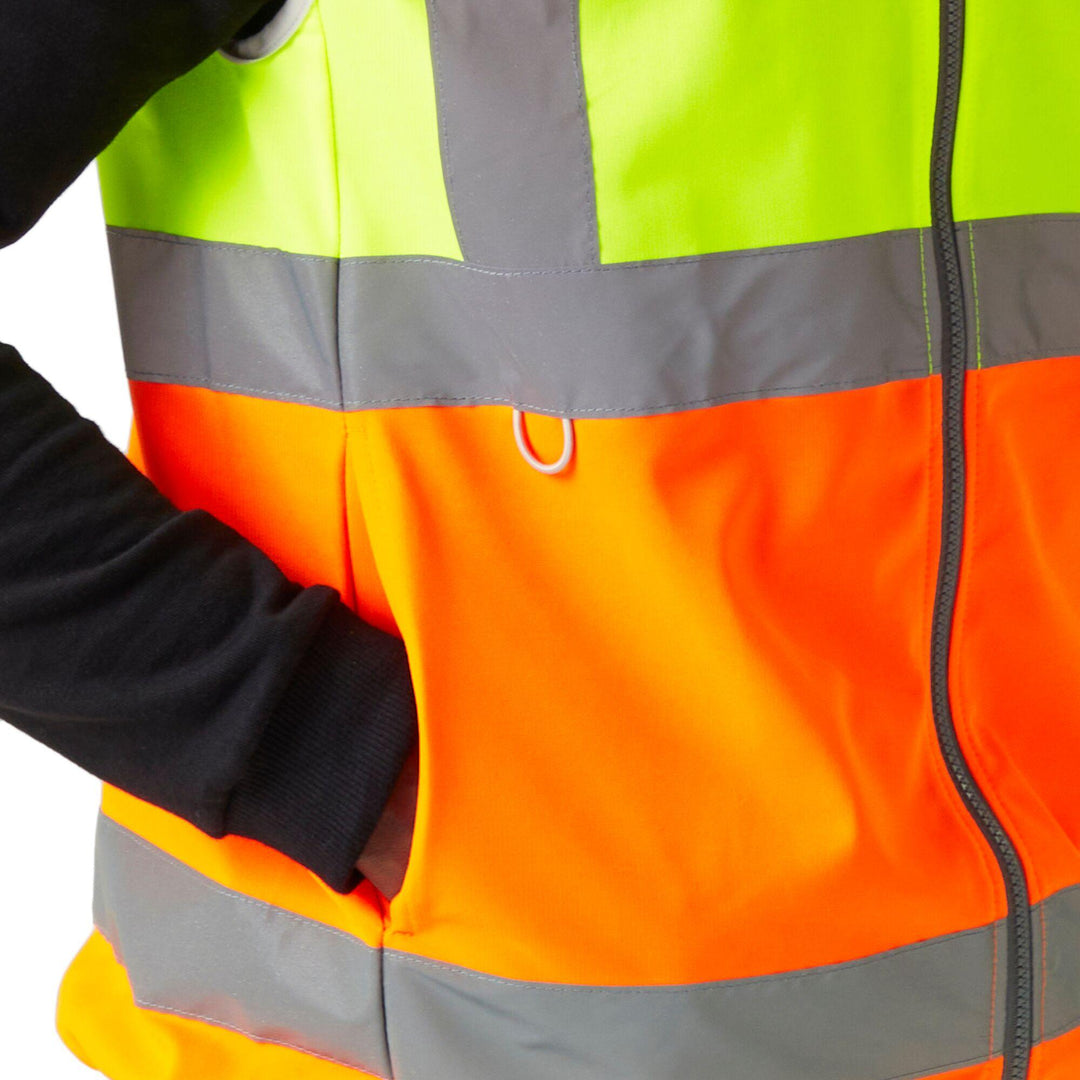 Regatta Professional Hi-Vis Full Zip Gilet Yellow/Orange Model 4#colour_yellow-orange