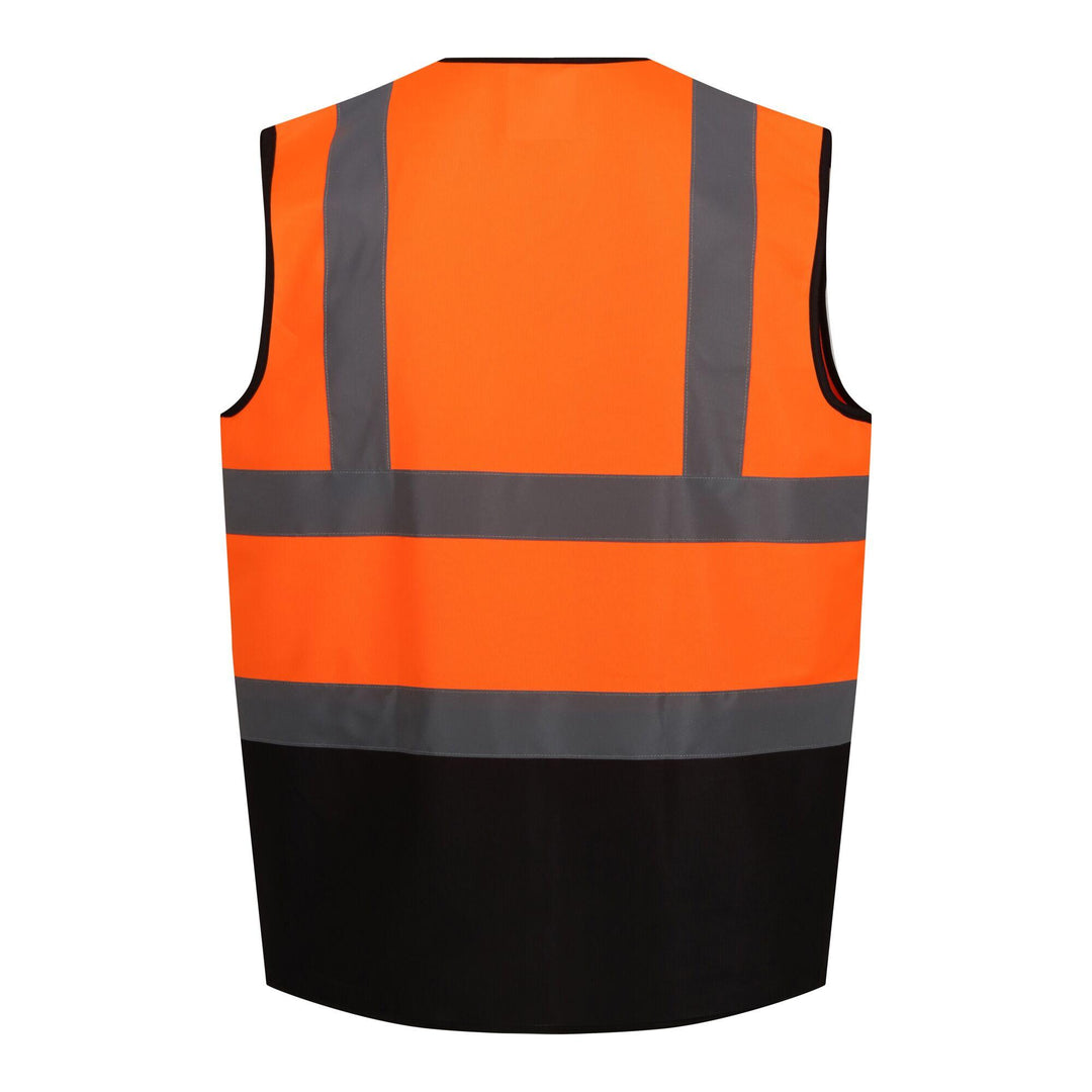 Regatta Professional Hi-Vis Pro 2-Tone Vest Fluro Orange/Black 2#colour_fluro-orange-black