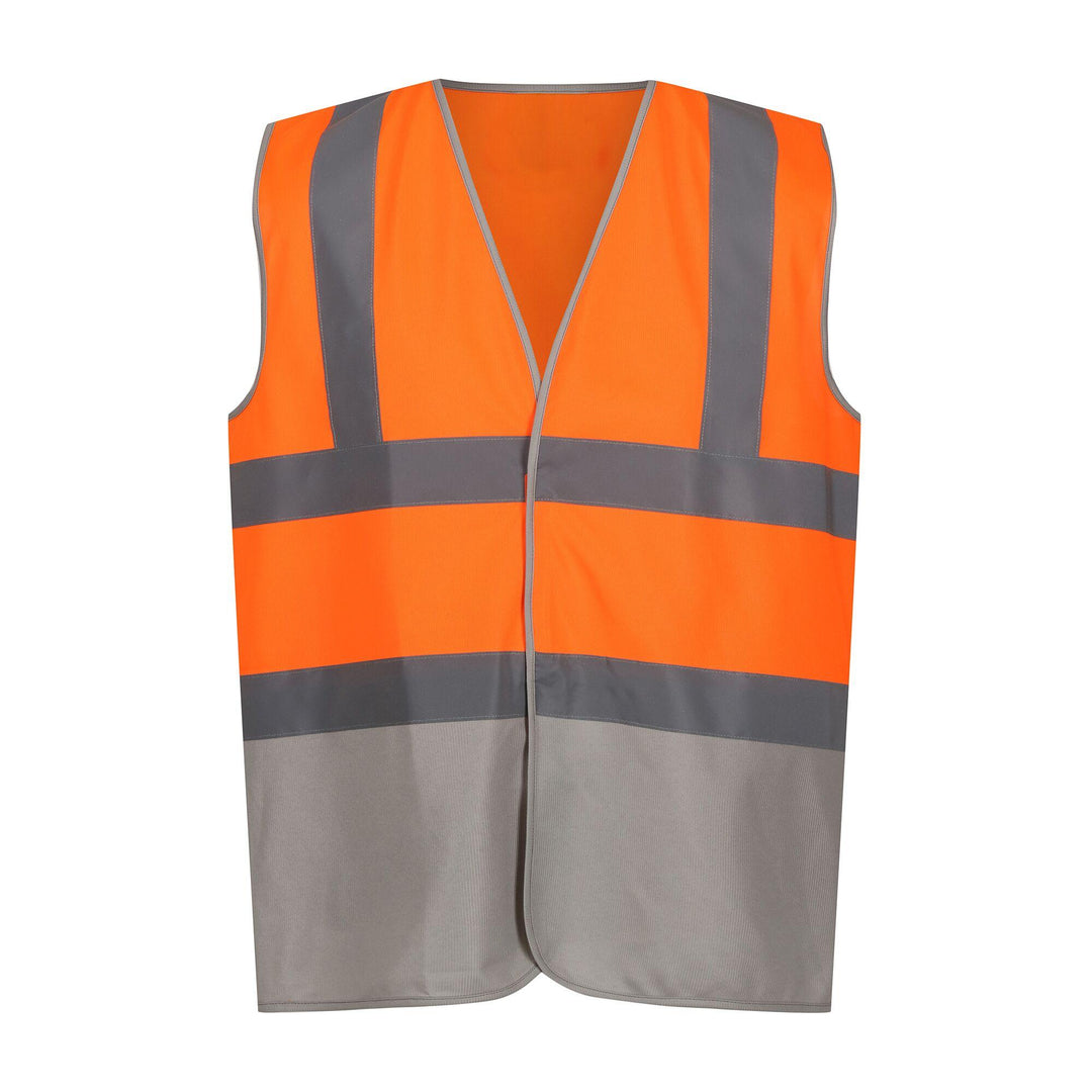 Regatta Professional Hi-Vis Pro 2-Tone Vest Fluro Orange/Seal Grey 1#colour_fluro-orange-seal-grey