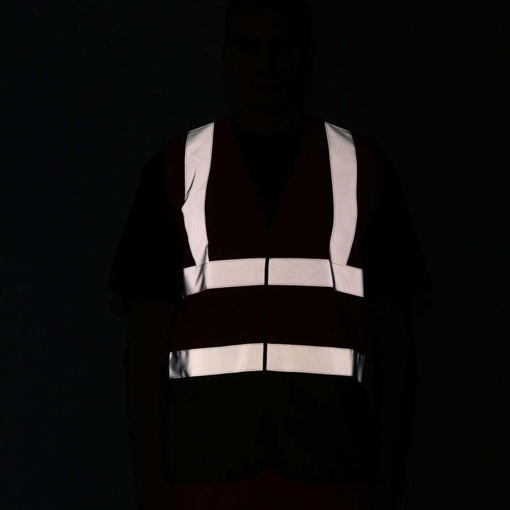 Regatta Professional Hi-Vis Pro 2-Tone Vest Fluro Red/Medical Green Model 5#colour_fluro-red-medical-green