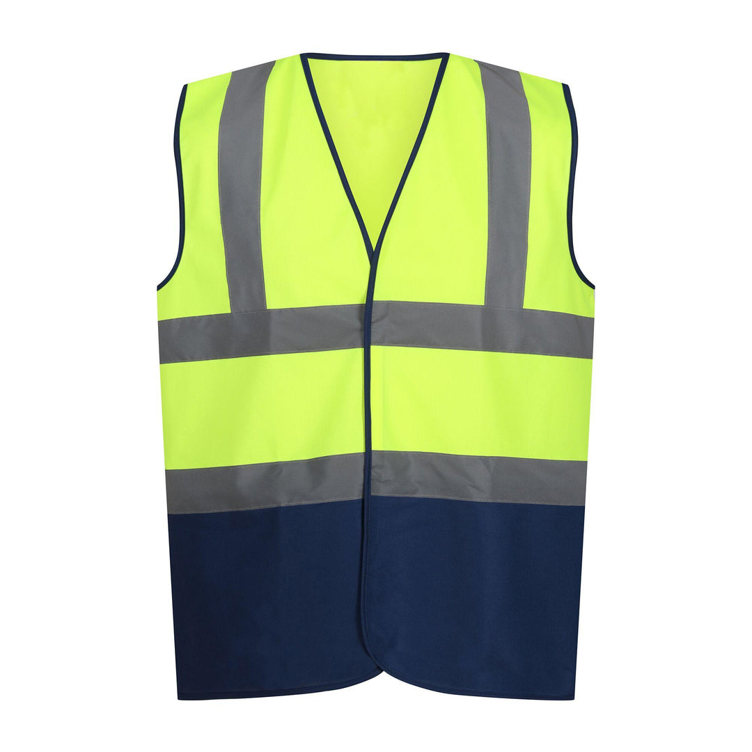 Regatta Professional Hi-Vis Pro 2-Tone Vest Fluro Yellow/Navy 1#colour_fluro-yellow-navy