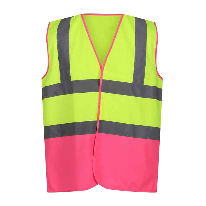 Regatta Professional Hi-Vis Pro 2-Tone Vest Fluro Yellow/Pink 1#colour_fluro-yellow-pink