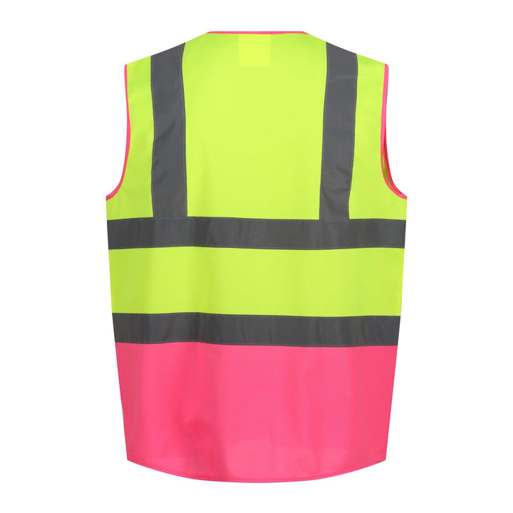 Regatta Professional Hi-Vis Pro 2-Tone Vest Fluro Yellow/Pink 2#colour_fluro-yellow-pink