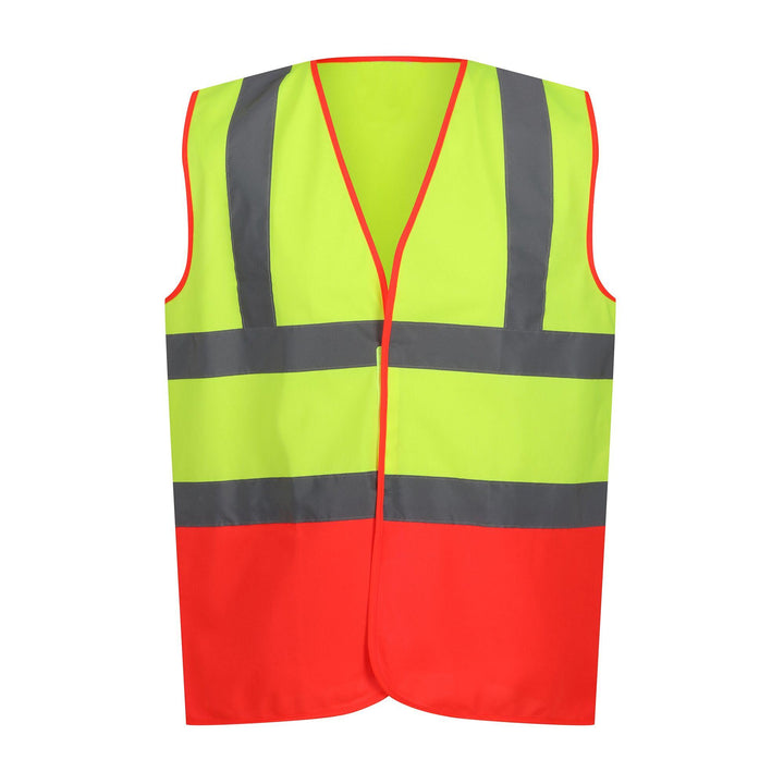 Regatta Professional Hi-Vis Pro 2-Tone Vest Fluro Yellow/Red 1#colour_fluro-yellow-red