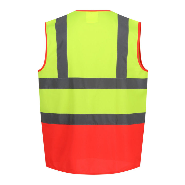 Regatta Professional Hi-Vis Pro 2-Tone Vest Fluro Yellow/Red 2#colour_fluro-yellow-red