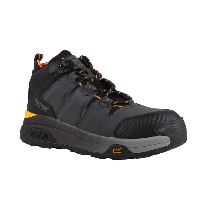 Regatta Professional Hyperfort S1PL Metal-Free Toe Cap Safety Hiker Boots Black/Gun Metal 1#colour_black-gun-metal