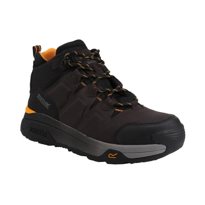 Regatta Professional Hyperfort S1PL Metal-Free Toe Cap Safety Hiker Boots Chestnut/Black 1#colour_chestnut-black