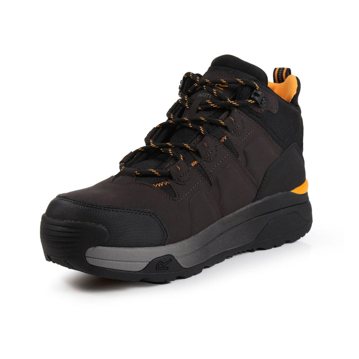 Regatta Professional Hyperfort S1PL Metal-Free Toe Cap Safety Hiker Boots Chestnut/Black 3#colour_chestnut-black