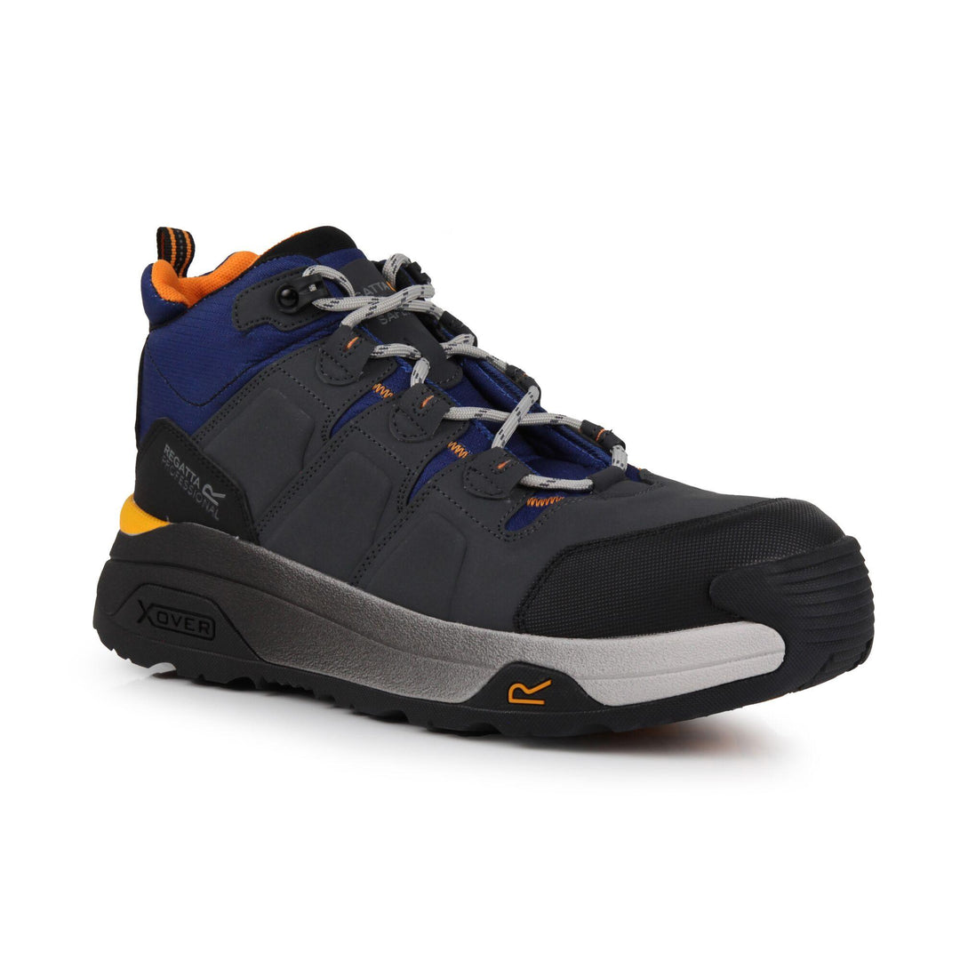 Regatta Professional Hyperfort S1PL Metal-Free Toe Cap Safety Hiker Boots Twilight Blue/Gun Metal 1#colour_twilight-blue-gun-metal