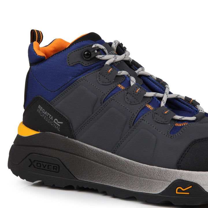 Regatta Professional Hyperfort S1PL Metal-Free Toe Cap Safety Hiker Boots Twilight Blue/Gun Metal 6#colour_twilight-blue-gun-metal