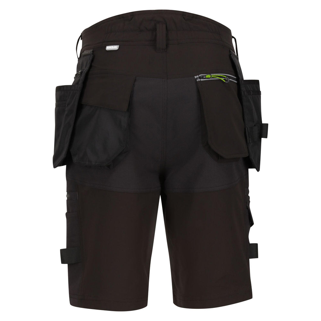 Regatta Professional Infiltrate Stretch Softshell Shorts with Detachable Holster Pockets Classic Blk 2#colour_classic-blk