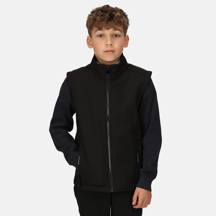 Regatta Professional Kids Ablaze Softshell Bodywarmer Black Model 8#colour_black