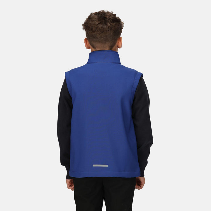 Regatta Professional Kids Ablaze Softshell Bodywarmer Royal Blue/Navy Model 2#colour_royal-blue-navy