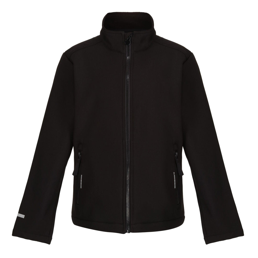 Regatta Professional Kids Ablaze Softshell Jacket Black 1#colour_black