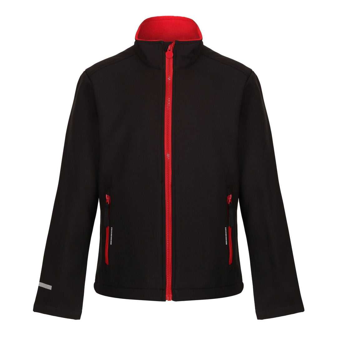 Regatta Professional Kids Ablaze Softshell Jacket Black/Classic Red 1#colour_black-classic-red