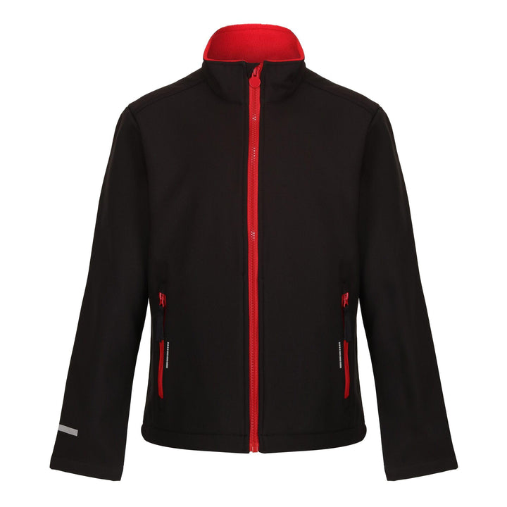 Regatta Professional Kids Ablaze Softshell Jacket Black/Classic Red 1#colour_black-classic-red