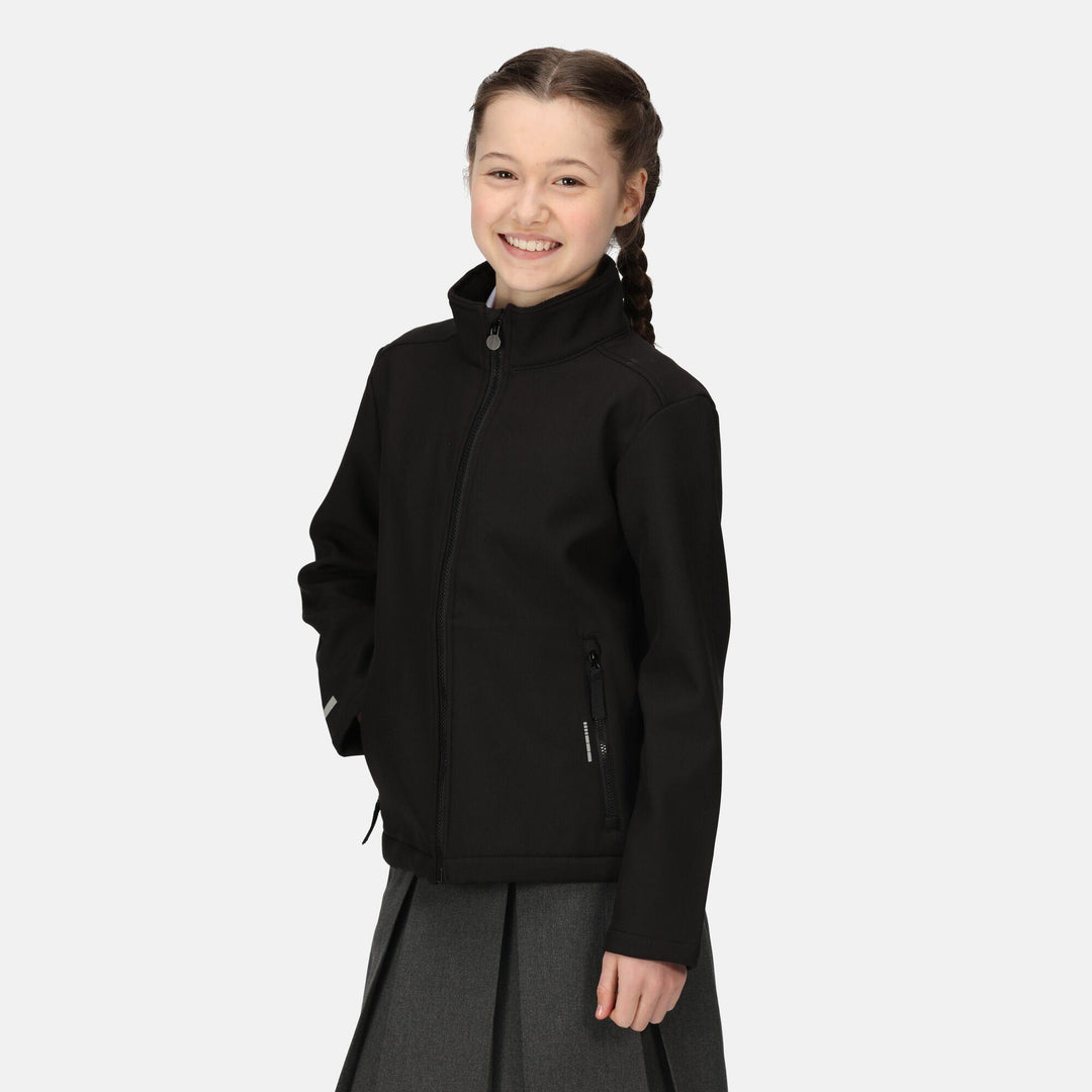 Regatta Professional Kids Ablaze Softshell Jacket Black Model 1#colour_black