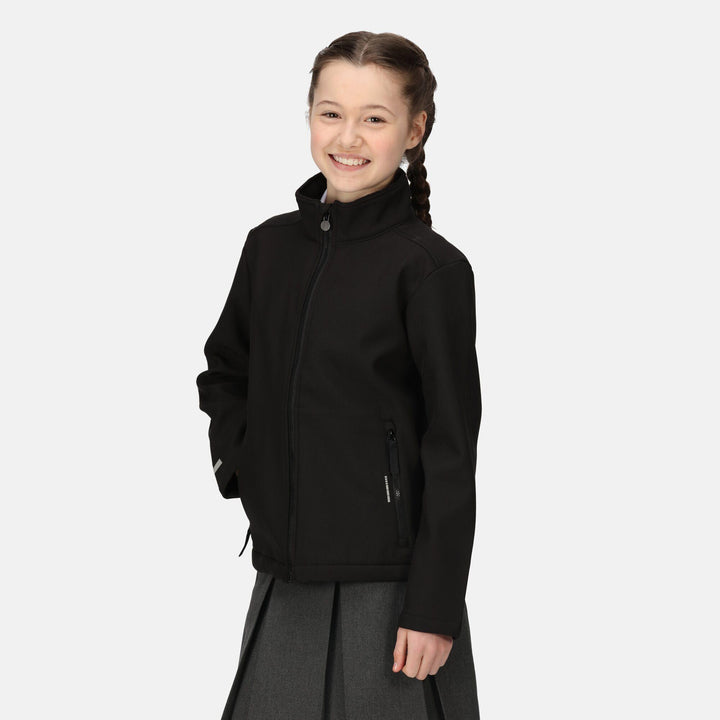 Regatta Professional Kids Ablaze Softshell Jacket Black Model 8#colour_black