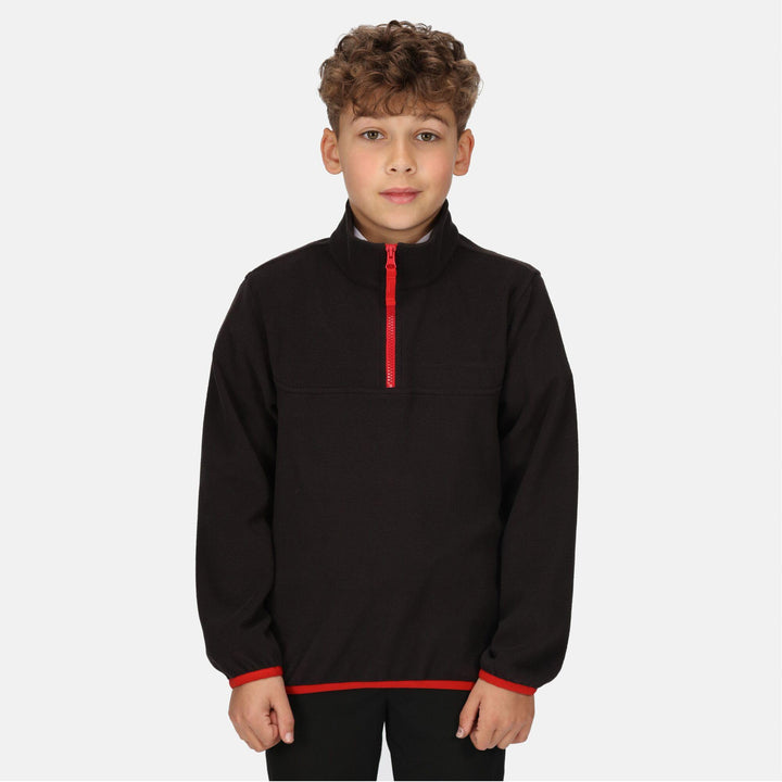 Regatta Professional Kids Half-Zip Microfleece Classic Blk Model 1#colour_classic-blk