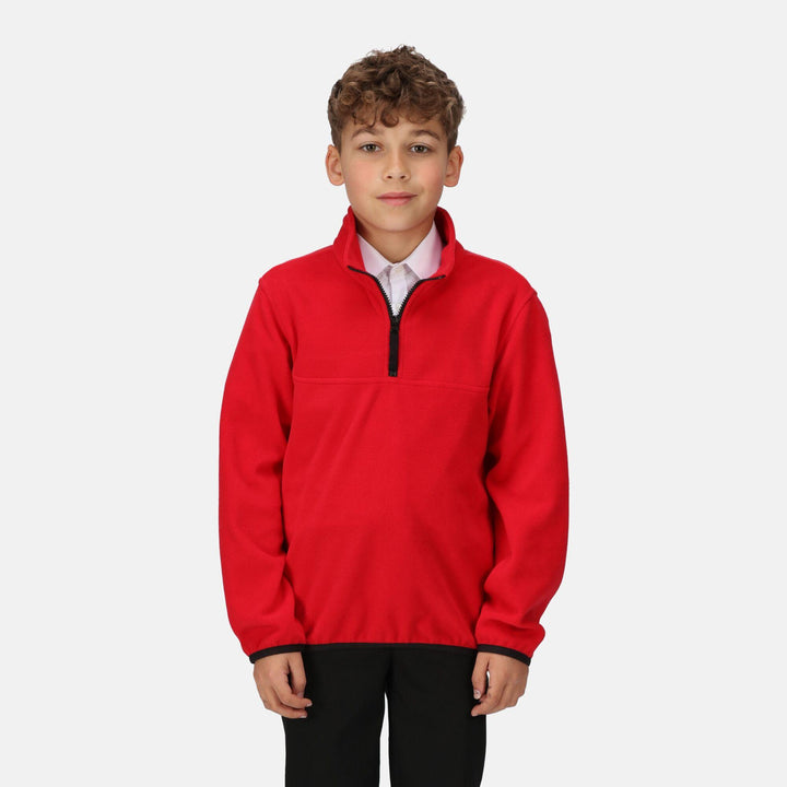 Regatta Professional Kids Half-Zip Microfleece Classic Red Model 4#colour_classic-red