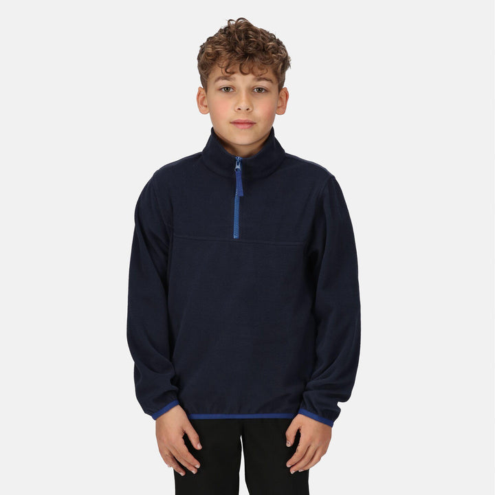 Regatta Professional Kids Half-Zip Microfleece Navy Model 1#colour_navy