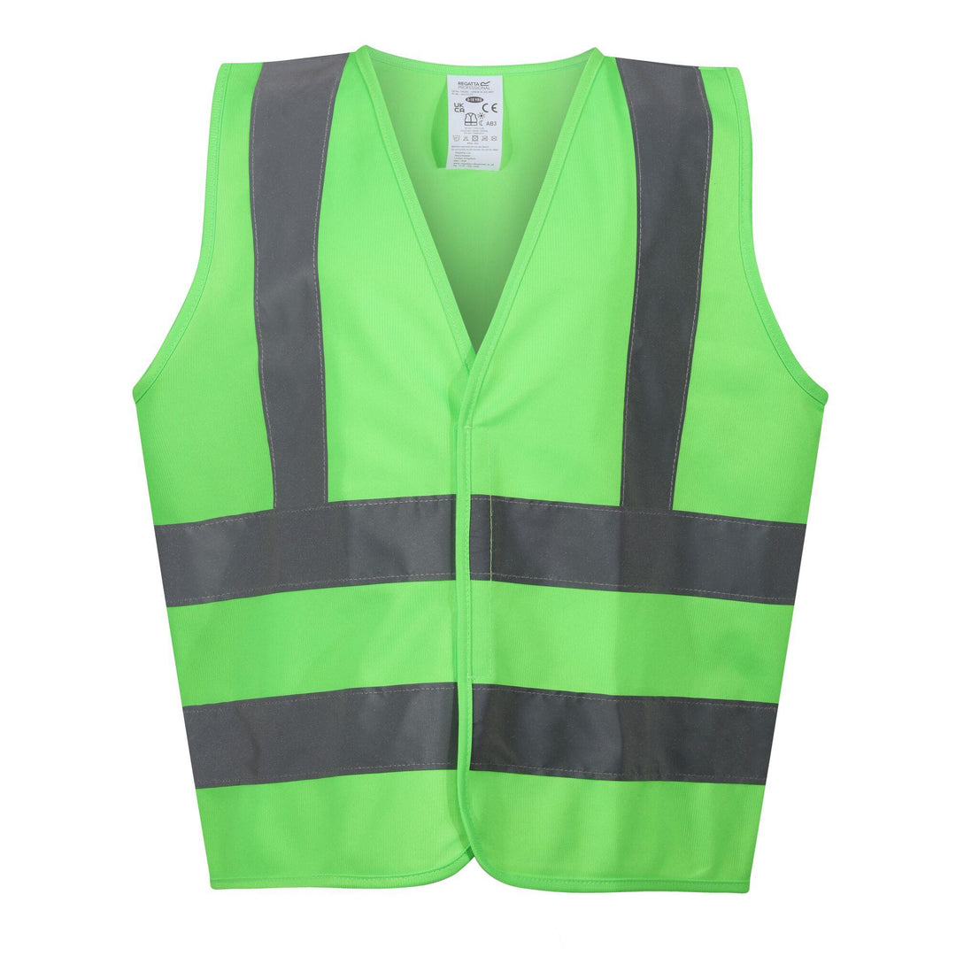 Regatta Professional Kids Junior  Hi-Vis Vest Fluro Green 1#colour_fluro-green